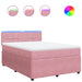 Pat box spring cu saltea, roz, 140x190 cm, catifea - WALTI WALTI