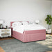 Pat box spring cu saltea, roz, 140x190 cm, catifea - WALTI WALTI