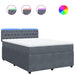 Pat box spring cu saltea, gri închis, 140x190 cm, catifea - WALTI WALTI