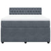 Pat box spring cu saltea, gri închis, 140x190 cm, catifea - WALTI WALTI