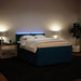 Pat box spring cu saltea, albastru, 140x190 cm, catifea - WALTI WALTI