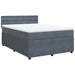 Pat box spring cu saltea, gri închis, 140x190 cm, catifea - WALTI WALTI