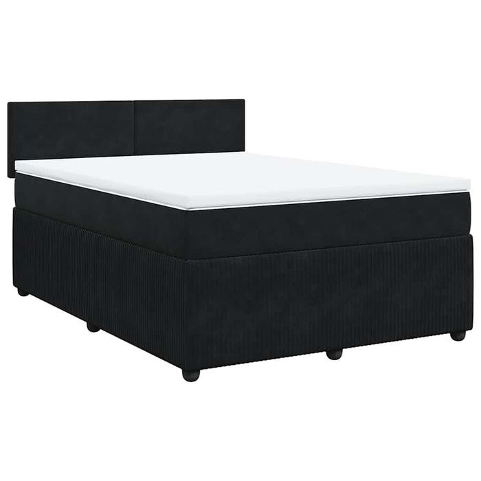 Pat box spring cu saltea, negru, 140x200 cm, catifea - WALTI WALTI