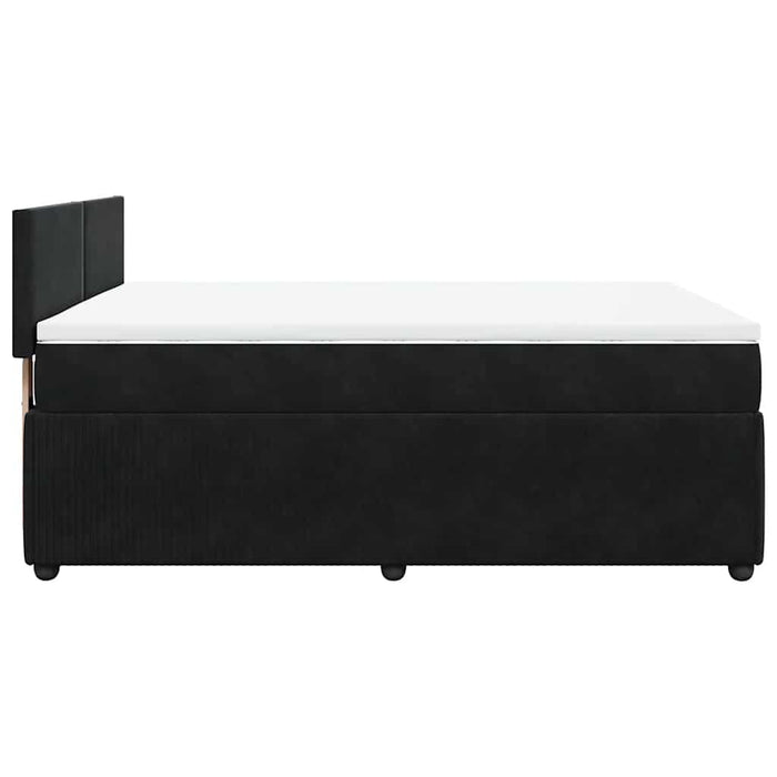 Pat box spring cu saltea, negru, 140x200 cm, catifea - WALTI WALTI