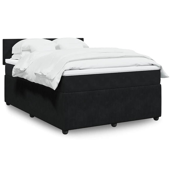 Pat box spring cu saltea, negru, 140x200 cm, catifea - WALTI WALTI