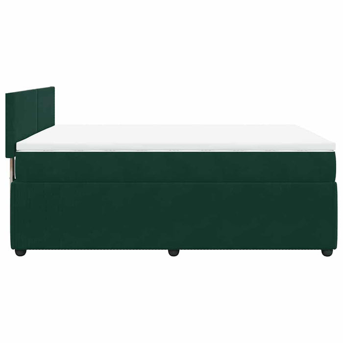Pat box spring cu saltea, verde închis, 140x200 cm, catifea - WALTI WALTI