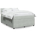 Pat box spring cu saltea, gri deschis, 140x200 cm, catifea - WALTI WALTI