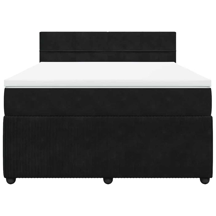 Pat box spring cu saltea, negru, 140x200 cm, catifea - WALTI WALTI