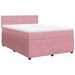 Pat box spring cu saltea, roz, 140x200 cm, catifea - WALTI WALTI