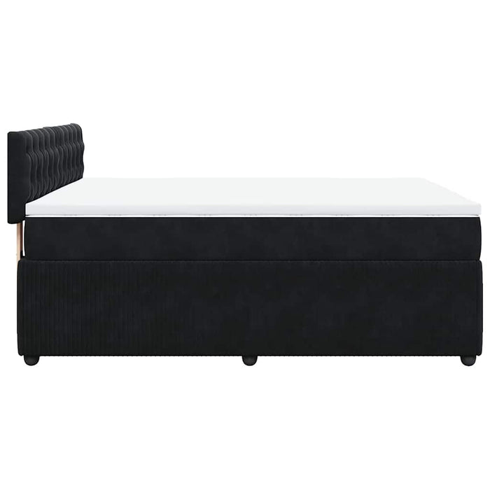 Pat box spring cu saltea, negru, 140x200 cm, catifea - WALTI WALTI