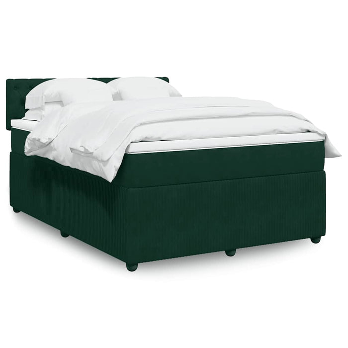 Pat box spring cu saltea, verde închis, 140x200 cm, catifea - WALTI WALTI