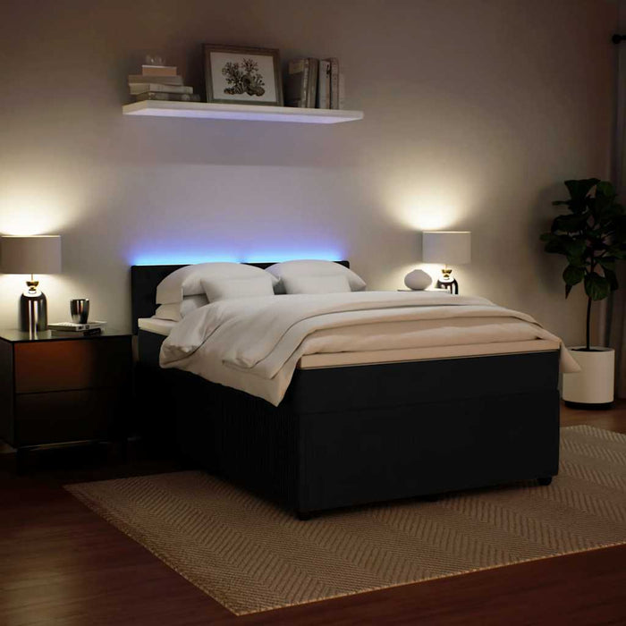 Pat box spring cu saltea, negru, 140x200 cm, catifea - WALTI WALTI