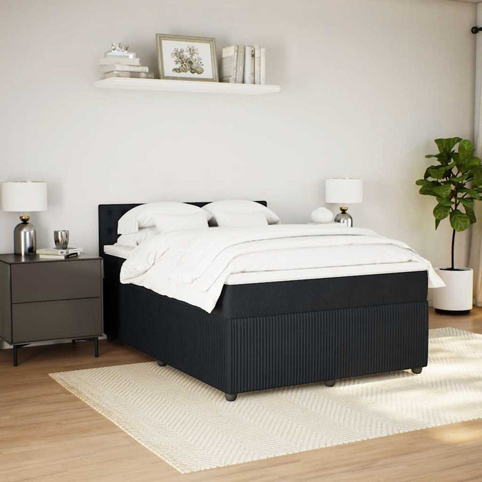 Pat box spring cu saltea, negru, 140x200 cm, catifea - WALTI WALTI