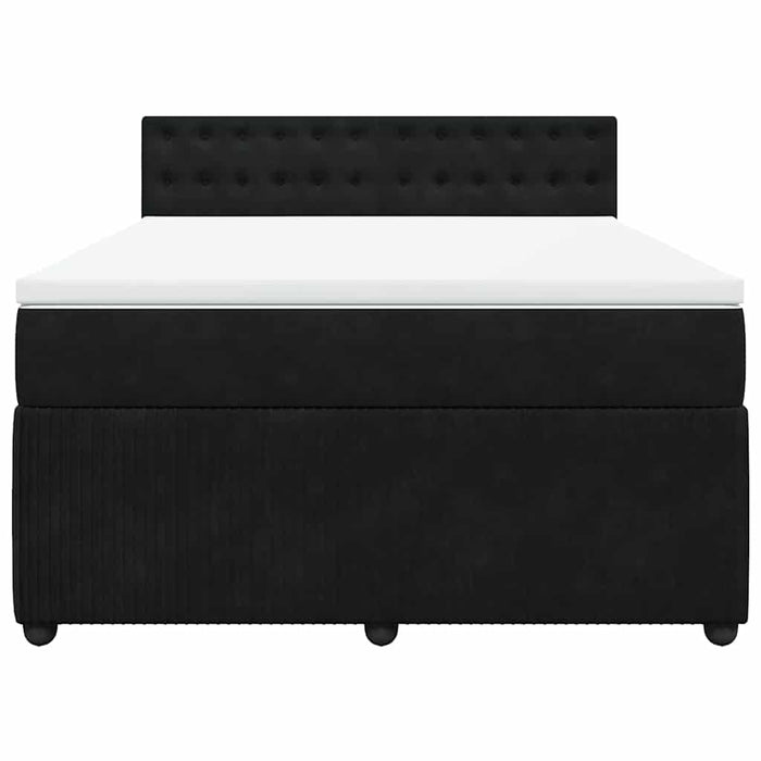 Pat box spring cu saltea, negru, 140x200 cm, catifea - WALTI WALTI