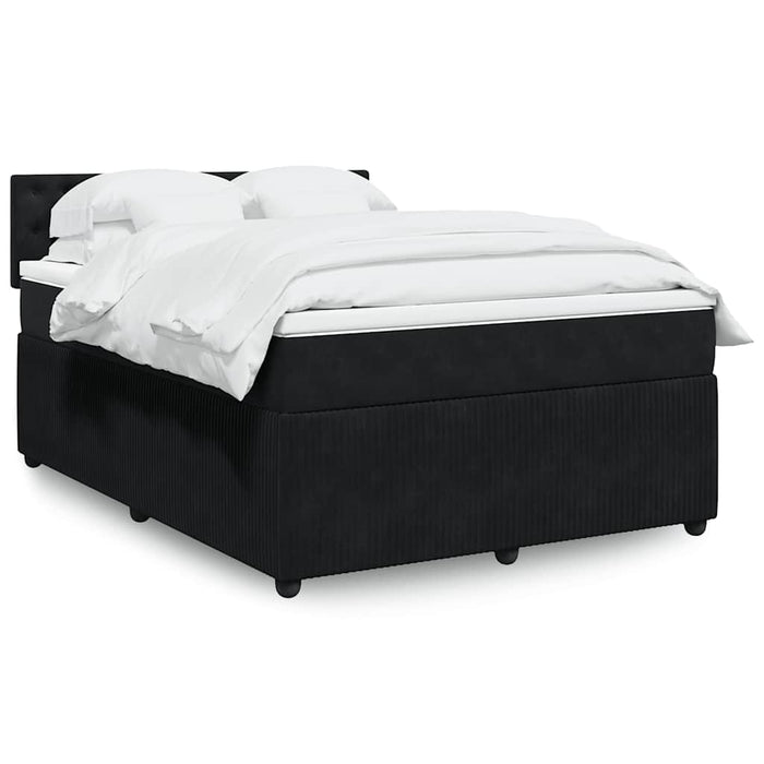Pat box spring cu saltea, negru, 140x200 cm, catifea - WALTI WALTI