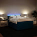 Pat box spring cu saltea, albastru, 140x200 cm, catifea - WALTI WALTI