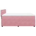 Pat box spring cu saltea, roz, 140x200 cm, catifea - WALTI WALTI