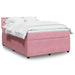 Pat box spring cu saltea, roz, 140x200 cm, catifea - WALTI WALTI