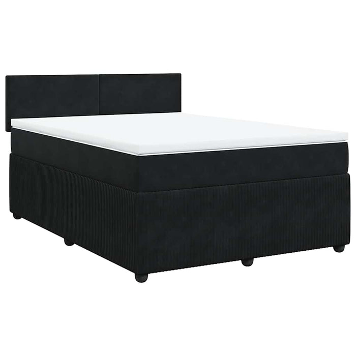 Pat box spring cu saltea, negru, 160x200 cm, catifea - WALTI WALTI