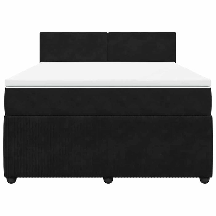 Pat box spring cu saltea, negru, 160x200 cm, catifea - WALTI WALTI