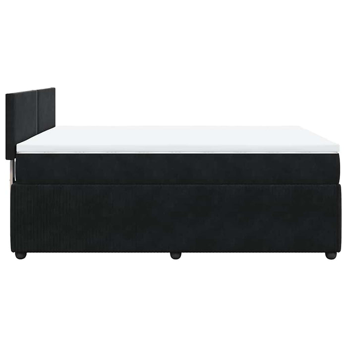 Pat box spring cu saltea, negru, 160x200 cm, catifea - WALTI WALTI