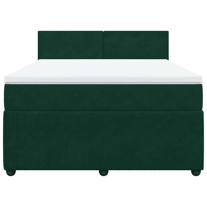 Pat box spring cu saltea, verde închis, 160x200 cm, catifea - WALTI WALTI