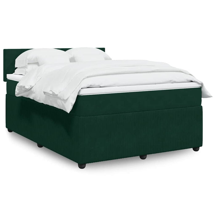 Pat box spring cu saltea, verde închis, 160x200 cm, catifea - WALTI WALTI