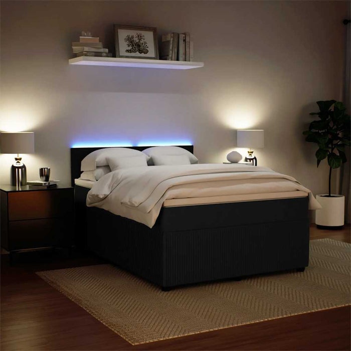 Pat box spring cu saltea, negru, 160x200 cm, catifea - WALTI WALTI