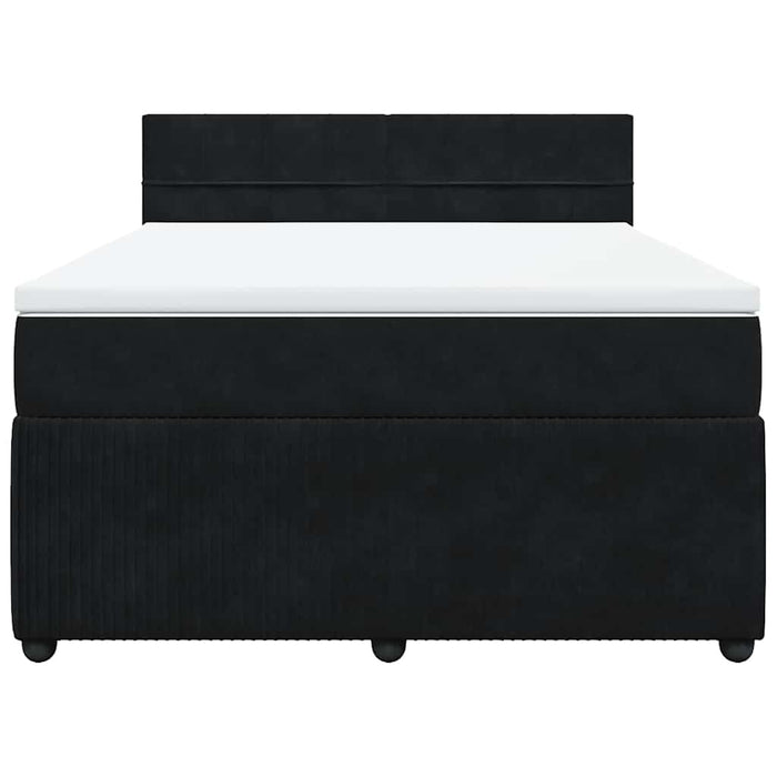 Pat box spring cu saltea, negru, 160x200 cm, catifea - WALTI WALTI