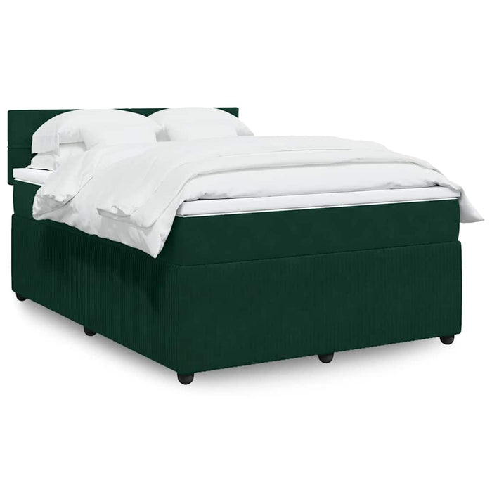 Pat box spring cu saltea, verde închis, 160x200 cm, catifea - WALTI WALTI