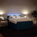 Pat box spring cu saltea, albastru, 160x200 cm, catifea - WALTI WALTI