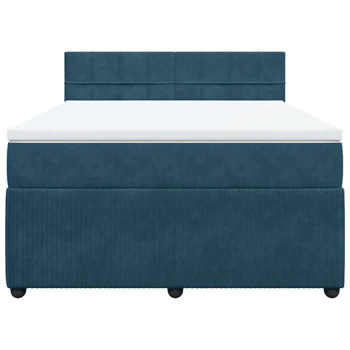 Pat box spring cu saltea, albastru, 160x200 cm, catifea - WALTI WALTI