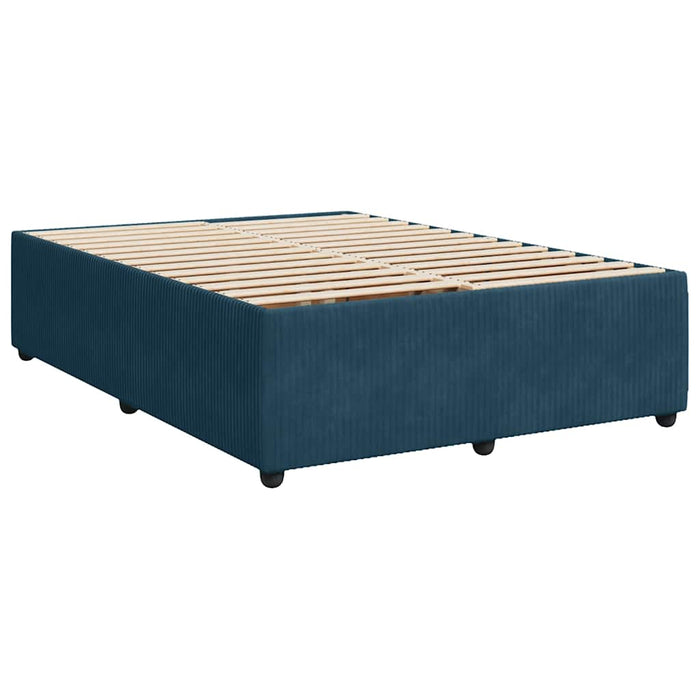 Pat box spring cu saltea, albastru, 160x200 cm, catifea - WALTI WALTI