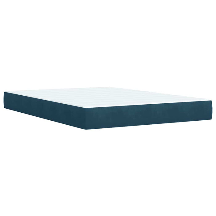 Pat box spring cu saltea, albastru, 160x200 cm, catifea - WALTI WALTI