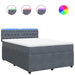 Pat box spring cu saltea, gri închis, 160x200 cm, catifea - WALTI WALTI