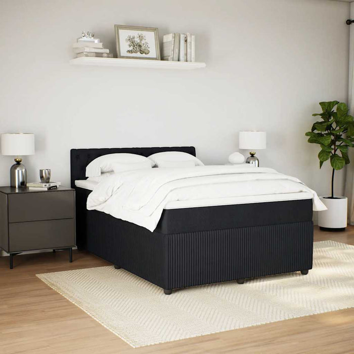 Pat box spring cu saltea, negru, 160x200 cm, catifea - WALTI WALTI