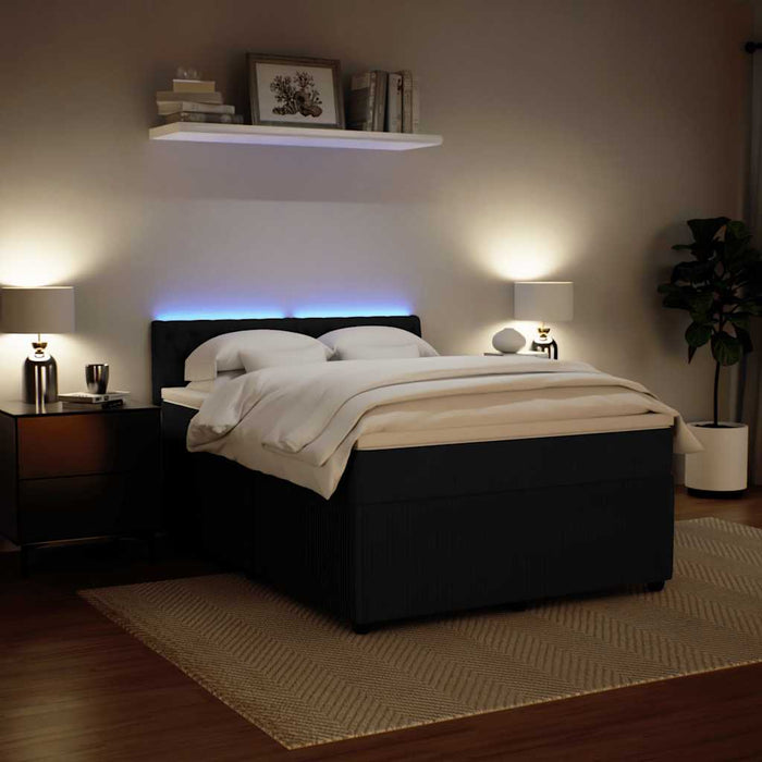 Pat box spring cu saltea, negru, 160x200 cm, catifea - WALTI WALTI