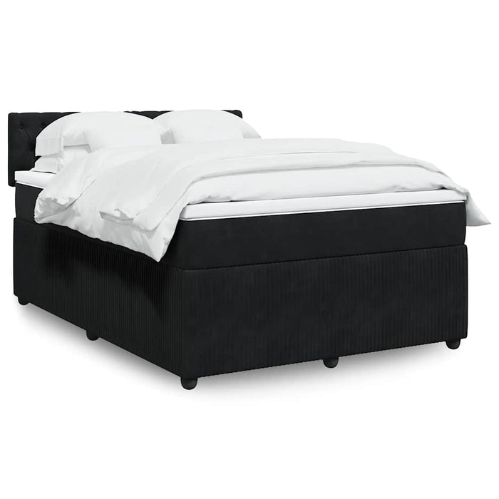 Pat box spring cu saltea, negru, 160x200 cm, catifea - WALTI WALTI