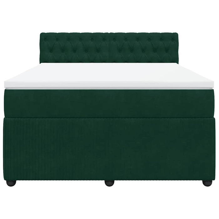 Pat box spring cu saltea, verde închis, 160x200 cm, catifea - WALTI WALTI