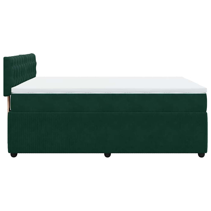 Pat box spring cu saltea, verde închis, 160x200 cm, catifea - WALTI WALTI