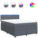 Pat box spring cu saltea, gri închis, 160x200 cm, catifea - WALTI WALTI