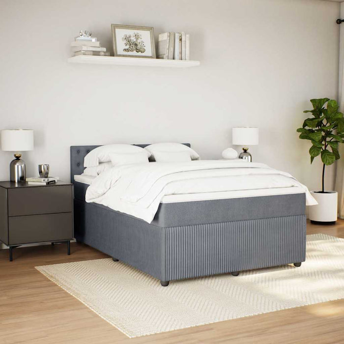 Pat box spring cu saltea, gri închis, 160x200 cm, catifea - WALTI WALTI