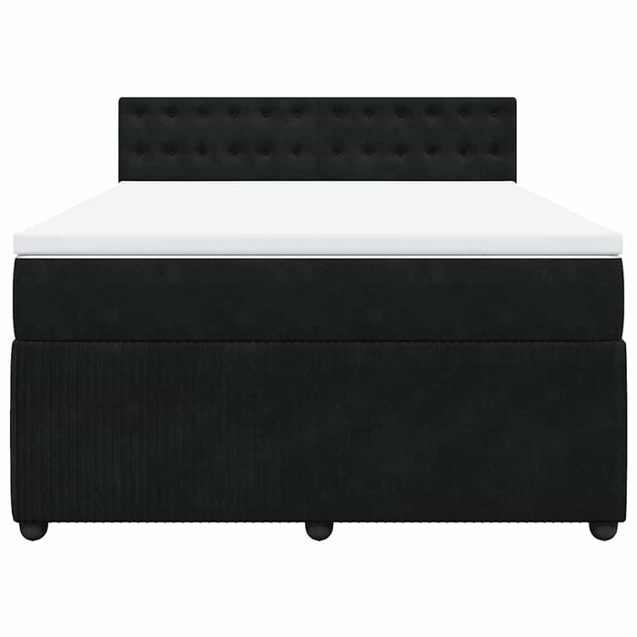 Pat box spring cu saltea, negru, 160x200 cm, catifea - WALTI WALTI