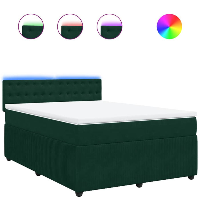 Pat box spring cu saltea, verde închis, 160x200 cm, catifea - WALTI WALTI