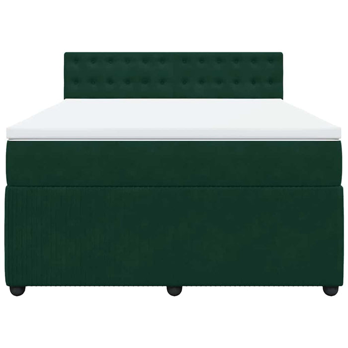 Pat box spring cu saltea, verde închis, 160x200 cm, catifea - WALTI WALTI