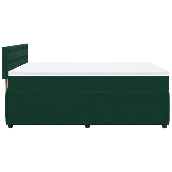 Pat box spring cu saltea, verde închis, 160x200 cm, catifea - WALTI WALTI