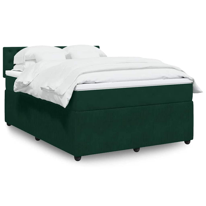 Pat box spring cu saltea, verde închis, 160x200 cm, catifea - WALTI WALTI