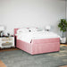 Pat box spring cu saltea, roz, 160x200 cm, catifea - WALTI WALTI