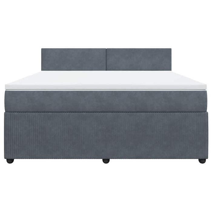 Pat box spring cu saltea, gri închis, 180x200 cm, catifea - WALTI WALTI