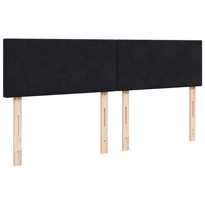 Pat box spring cu saltea, negru, 180x200 cm, catifea WALTI